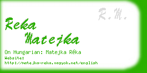 reka matejka business card