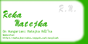 reka matejka business card